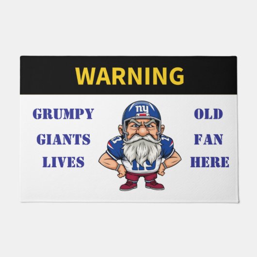 Warnung Grumpy Old Giants Fan lebt hier Fußmatte (Vorderseite)