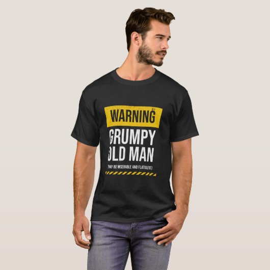 Warnung Grumpy Old Man Funny Mens Vater Joke Retir T-Shirt (Vorne ganz)