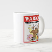 Warnung: Haustiere verursachen extremes Glück Jumbo-Tasse (Vorderseite Rechts)
