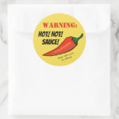Warnung: Heiß! Hausgemachte Chili Pepper Runder Aufkleber (Tasche)