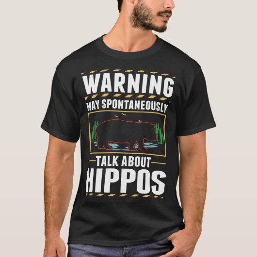 Warnung Hippo Hippopotamus T-Shirt (Vorderseite)