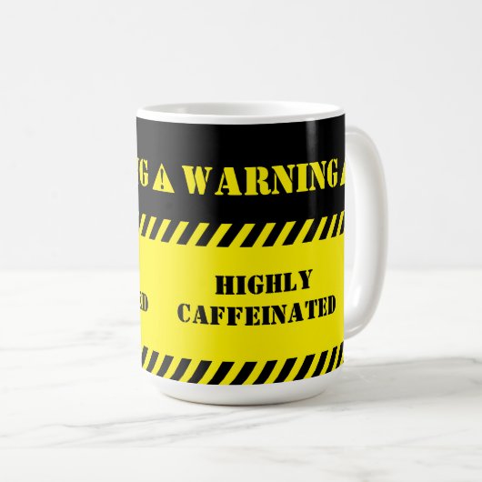 Warnung hoch koffeiniert kaffeetasse (VorderseiteRechts)