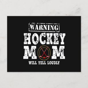 Warnung Hockey-Mama Will Yell Louly Feiertagspostkarte