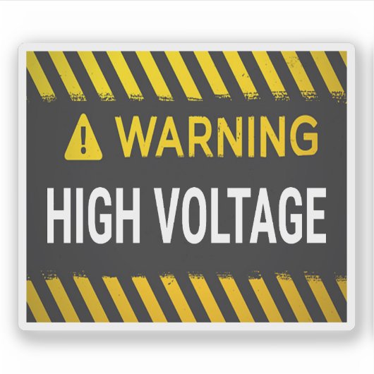 Warnung hoher Spannung Aufkleber (Vorderseite)