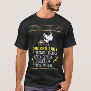 Warnung Hühnerlady mit wütenden Problemen anders T-Shirt