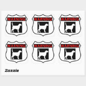 WARNUNG HUND GLANZVOLLER QUADRATISCHER STICKER (Blatt)