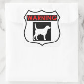 WARNUNG HUND GLANZVOLLER QUADRATISCHER STICKER (Tasche)