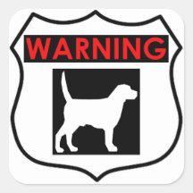 WARNUNG HUND GLANZVOLLER QUADRATISCHER STICKER