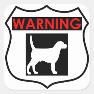 WARNUNG HUND GLANZVOLLER QUADRATISCHER STICKER