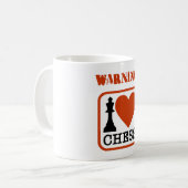Warnung! I Liebe Schach Kaffeetasse (Vorderseite Links)