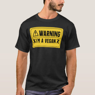 Warnung Ich Bin Ein Veganer Lustiger Pflanzenbasie T-Shirt