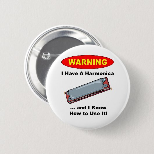 Warnung! Ich habe eine Harmonika… Button (Vorne & Hinten)