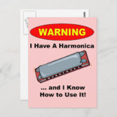 Warnung! Ich habe eine Harmonika ... Postkarte (Vorne/Hinten)