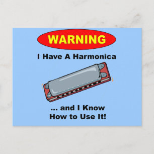 Warnung! Ich habe eine Harmonika ... Postkarte