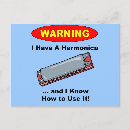 Warnung! Ich habe eine Harmonika ... Postkarte (Vorderseite)