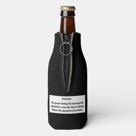 Warnung: Ich habe KEINEN CLUE, was ich tue. Funny Flaschenkühler (Flasche Rückseite)