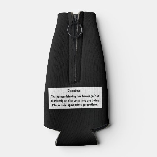 Warnung: Ich habe KEINEN CLUE, was ich tue. Funny Flaschenkühler (Rückseite)