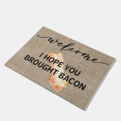 Warnung Ich hoffe, Sie Brohiery Bacon Fußmatte (Schrägansicht)