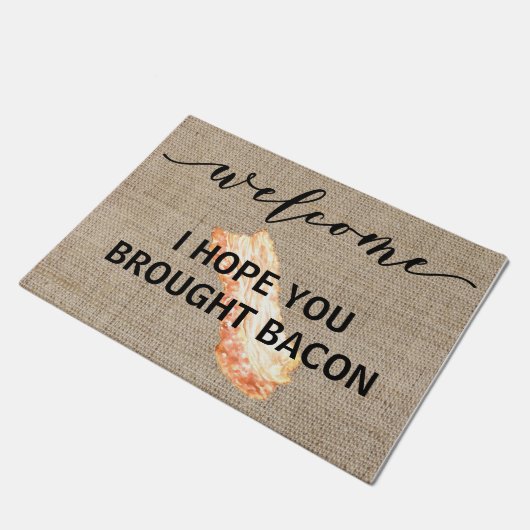 Warnung Ich hoffe, Sie Brohiery Bacon Fußmatte (Schrägansicht)