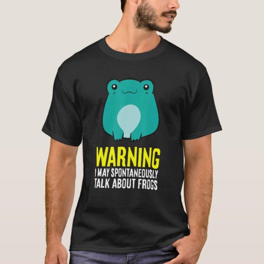Warnung Ich kann spontan über Frösche sprechen T-Shirt (Vorderseite)