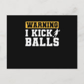 Warnung Ich kick Balls Gummiball Kickball Postkarte (Vorderseite)