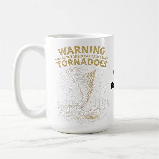 Warnung Ich könnte spontan über Tornados sprechen Kaffeetasse (Links)