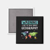 Warnung Ich rede gerne über Geografielehrer Auto Magnet (Vorderseite/Rückseite)