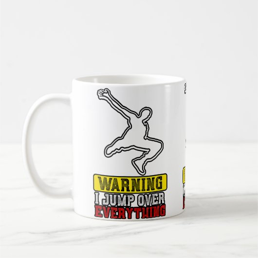 Warnung Ich Springe Über Alles - Free Running Park Kaffeetasse (Links)