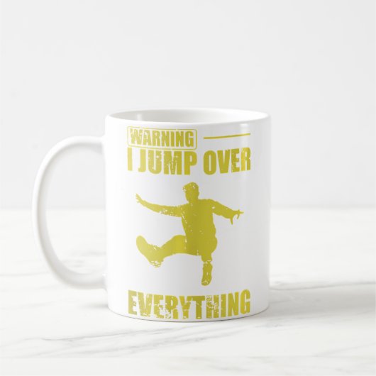 Warnung Ich Springe Über Alles Parkour Sport Kaffeetasse (Links)