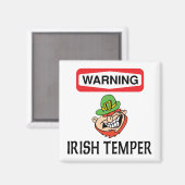 Warnung Irish Temper Magnet (Vorderseite/Rückseite)