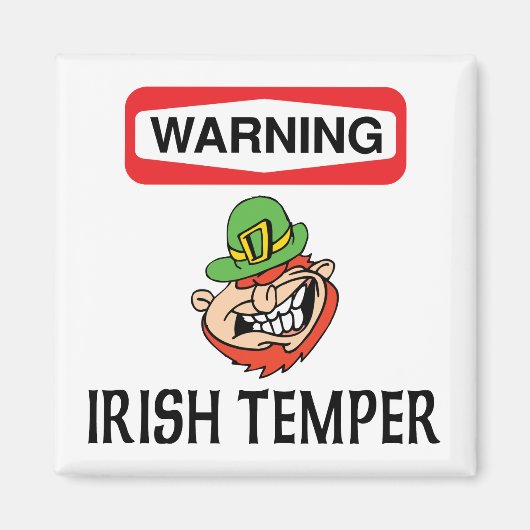 Warnung Irish Temper Magnet (Vorne)