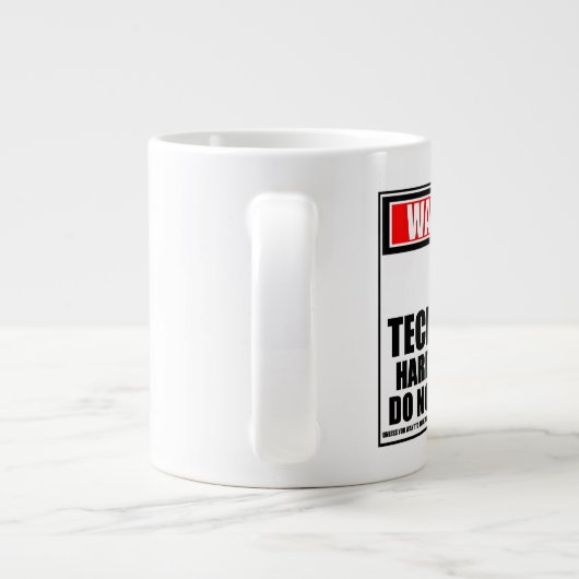 Warnung IT-Techniker bei harter Arbeit stört nicht Jumbo-Tasse (Rückseite)