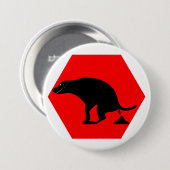 Warnung Kackend Hund Button (Vorne & Hinten)