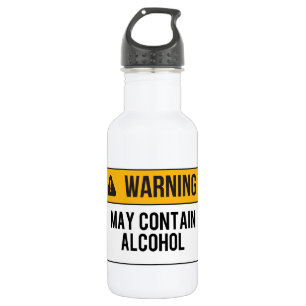 Warnung - kann Alkohol enthalten Edelstahlflasche
