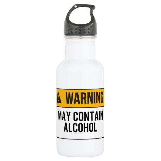 Warnung - kann Alkohol enthalten Edelstahlflasche (Vorderseite)