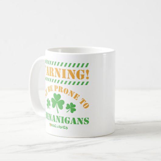 Warnung! Kann anfällig für Shenanigans sein Kaffeetasse (Vorderseite Links)