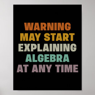 Warnung kann beginnen, Algebra lustige Mathe-Te zu Poster