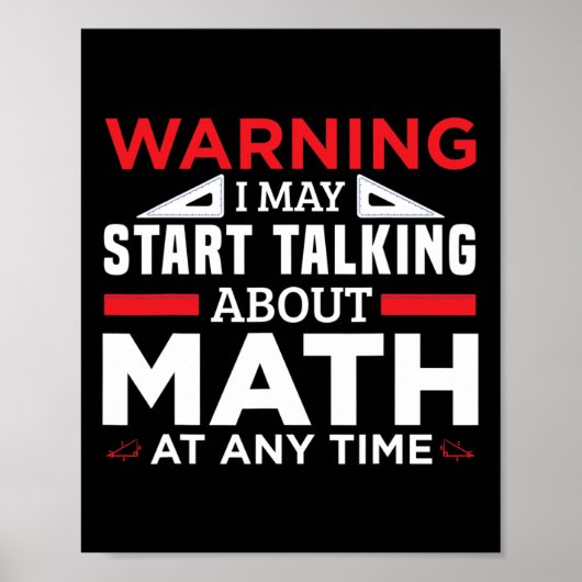 Warnung kann beginnen, mit Mathe Funny Mathe Lehre Poster (Vorne)