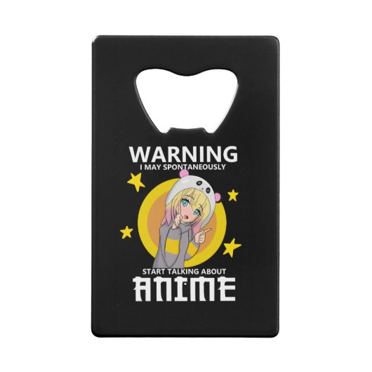 Warnung kann beginnen, über Animes zu sprechen Geldbeutel Flaschenöffner (Vorderseite)