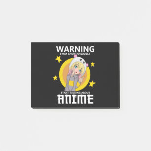Warnung kann beginnen, über Animes zu sprechen Post-it Klebezettel