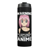 Warnung kann beginnen, über Animes zu sprechen Thermosbecher (Vorderseite)