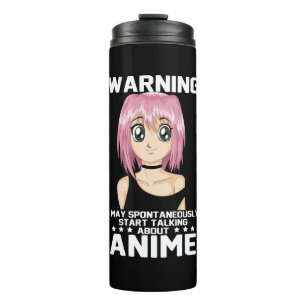 Warnung kann beginnen, über Animes zu sprechen Thermosbecher