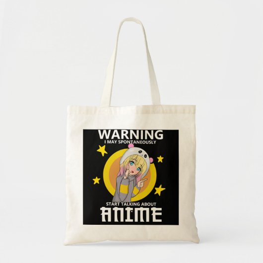 Warnung kann beginnen, über Animes zu sprechen Tragetasche (Vorne)
