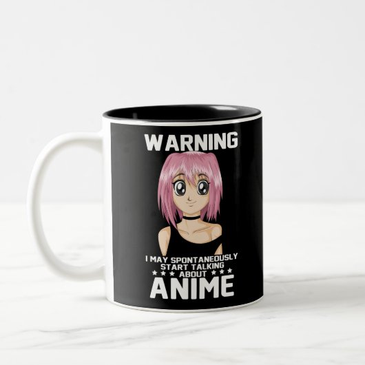 Warnung kann beginnen, über Animes zu sprechen Zweifarbige Tasse (Links)