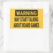 Warnung kann beginnen, über Brettspiele zu spreche Rechteckiger Aufkleber (Tasche)