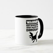 Warnung! Kann beginnen, über Dinosaurier zu sprech Tasse (VorderseiteRechts)