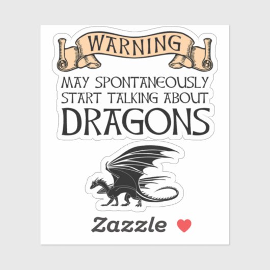 Warnung kann beginnen, über Drachen zu sprechen Aufkleber (Blatt)