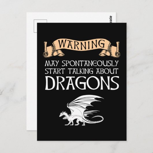 Warnung kann beginnen, über Drachen zu sprechen Postkarte (Vorne/Hinten)