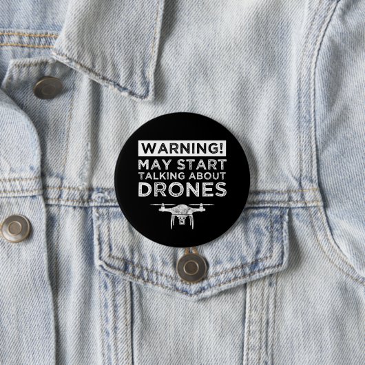 Warnung! Kann beginnen, über Drohnen zu sprechen Button (Beispiel)