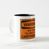 Warnung kann beginnen, über Kartographie zu sprech Zweifarbige Tasse (Vorderseite Links)